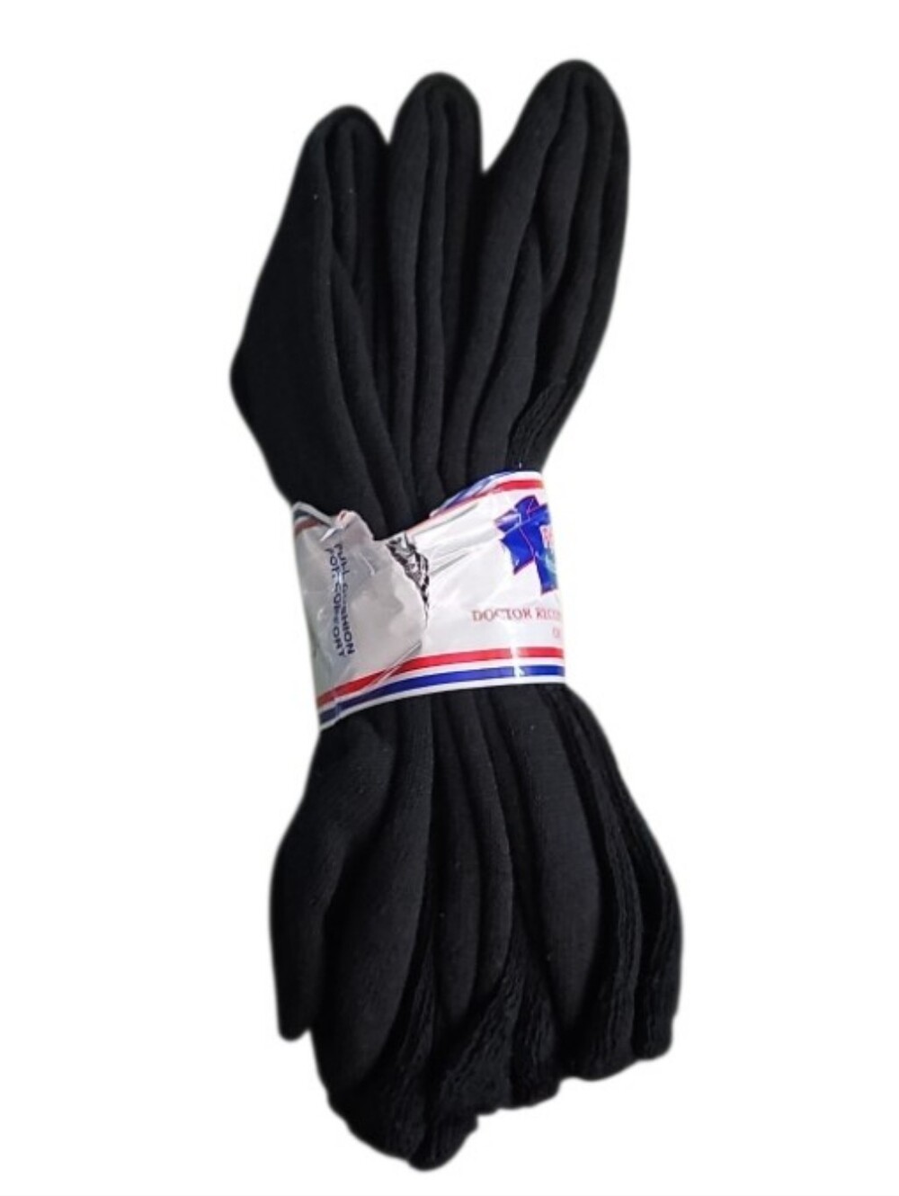 Physicians Choice Diabetic Crew Socks 3 Pair Black 13-15 Cotton USA Made NOS - Picture 3 of 12